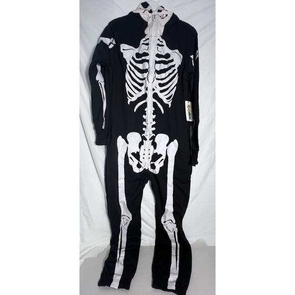 Skeleton Jumpsuit Adult Unisex Medium Tipsy Elves Zip Up NWT Costume Party Rave - Picture 5 of 8